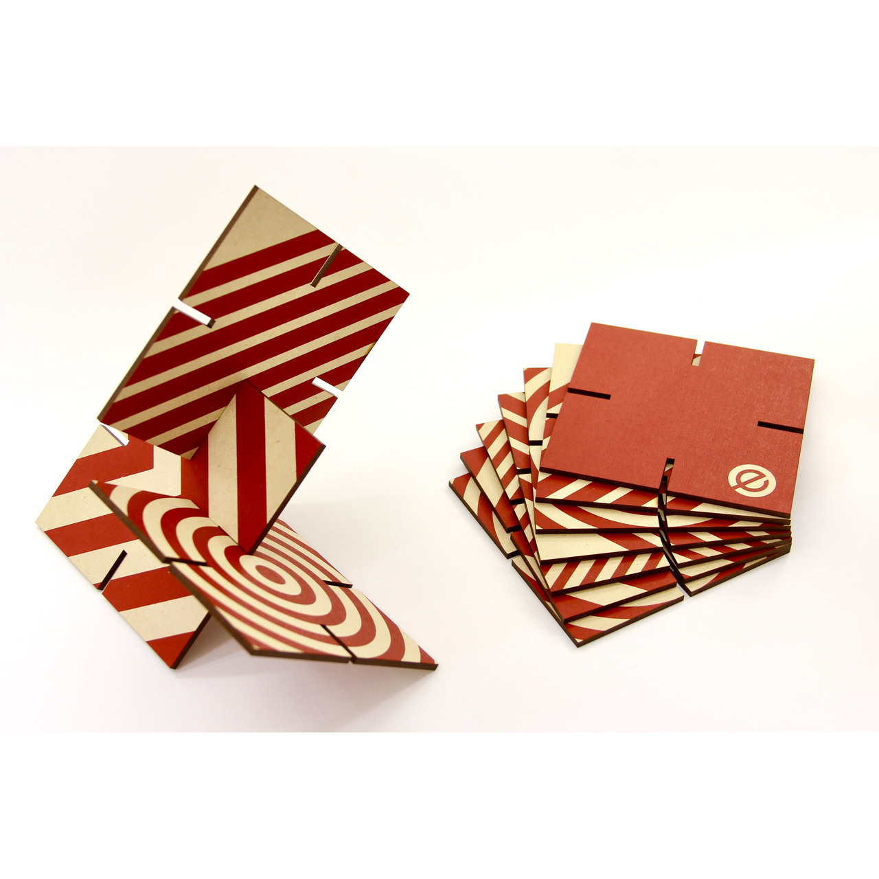 Ekko Workshop Patterened Sculpture Squared, Red
