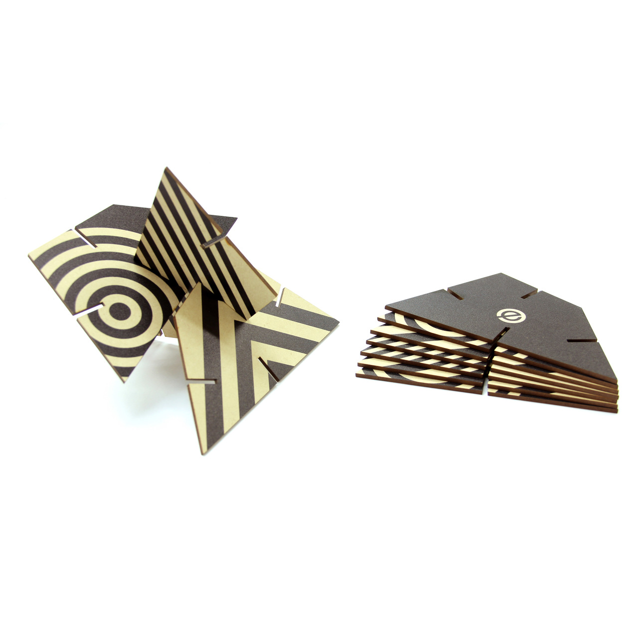 Patterned Sculpture Squared Trapezoid, Black