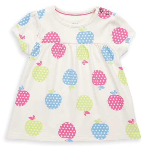 Organic Cotton Baby Picnic Apples Tunic - Fair Trade