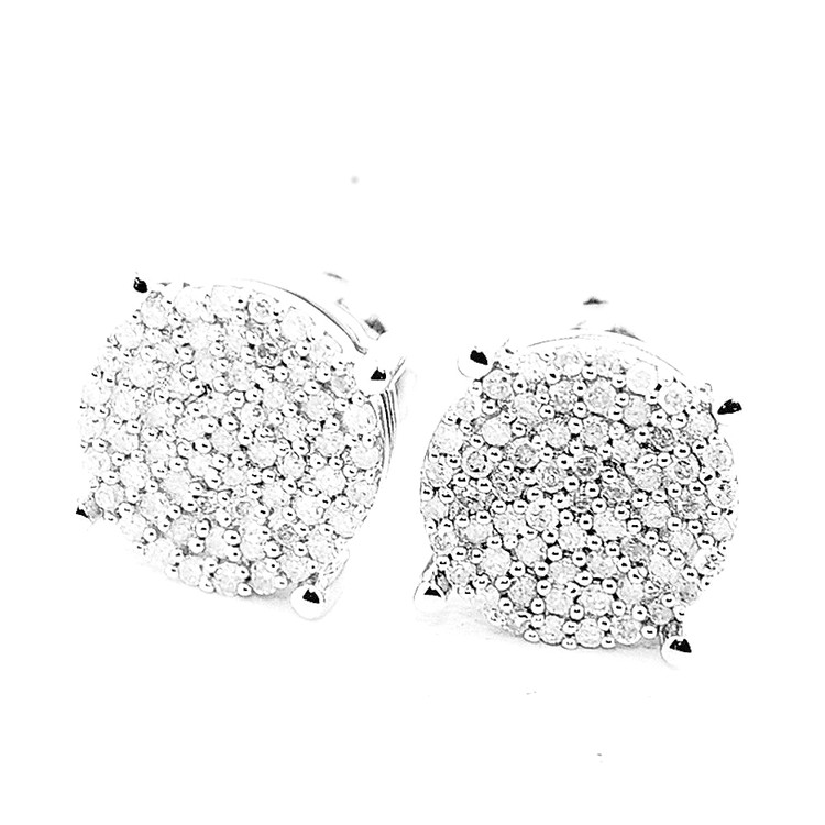 Mens Hip Hop Bling Round 8.07mm 1/4 cttw Diamond Earrings
