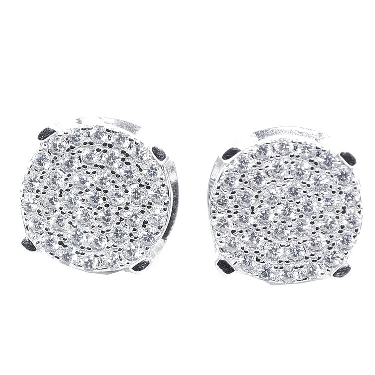 10MM Simulated Diamond Hip Hop Earrings