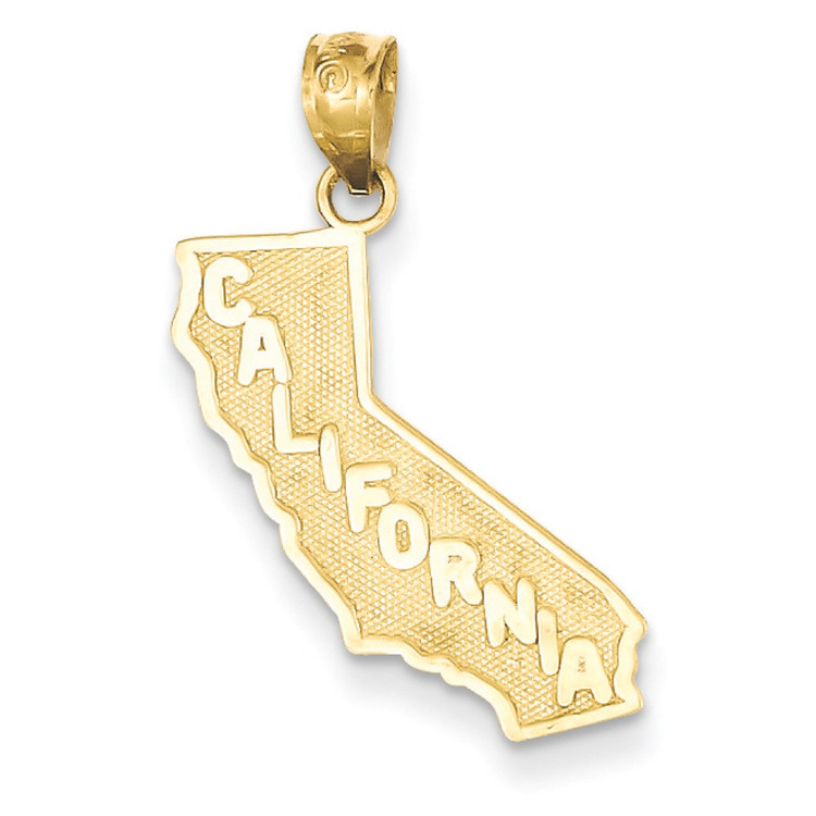 Mens 14k Yellow Gold California Cali Map Bling Jewelz Pendant