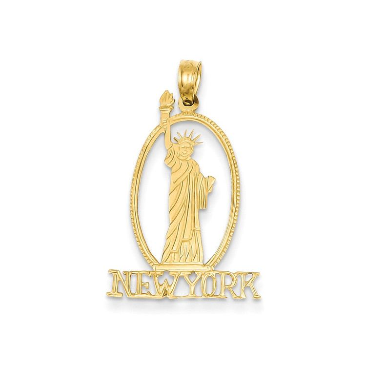 14k Yellow Gold Polished Statue of Liberty Bling Jewelz Pendant
