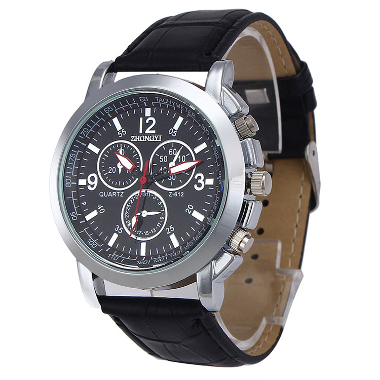 Crocodile Leather Mens Analog Watch