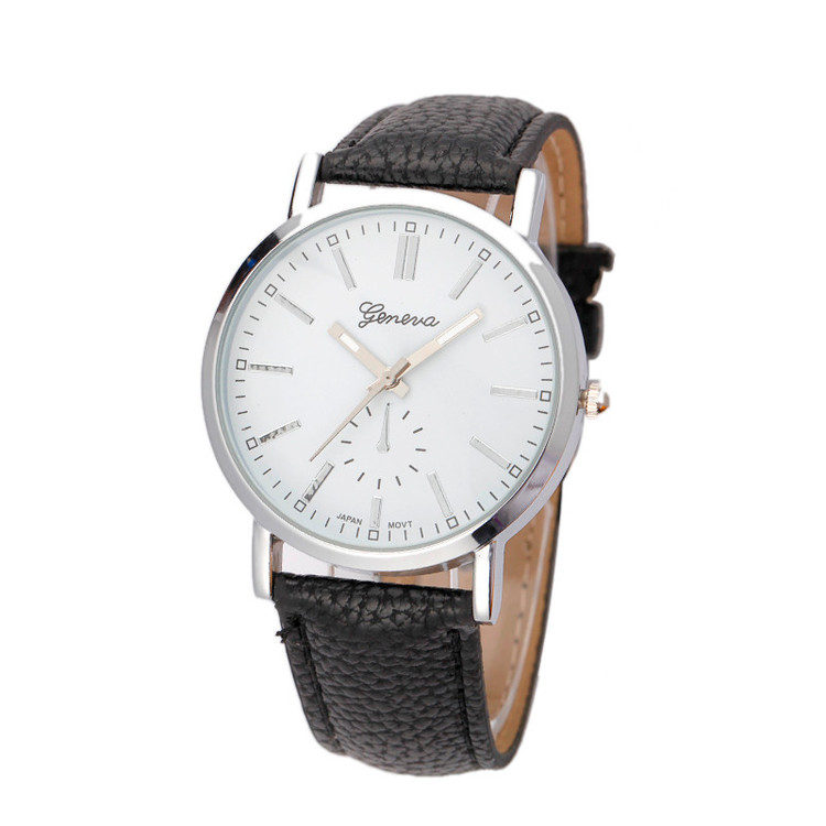 Mens Classic Leather Band Analog Quartz Vogue Wrist Watch