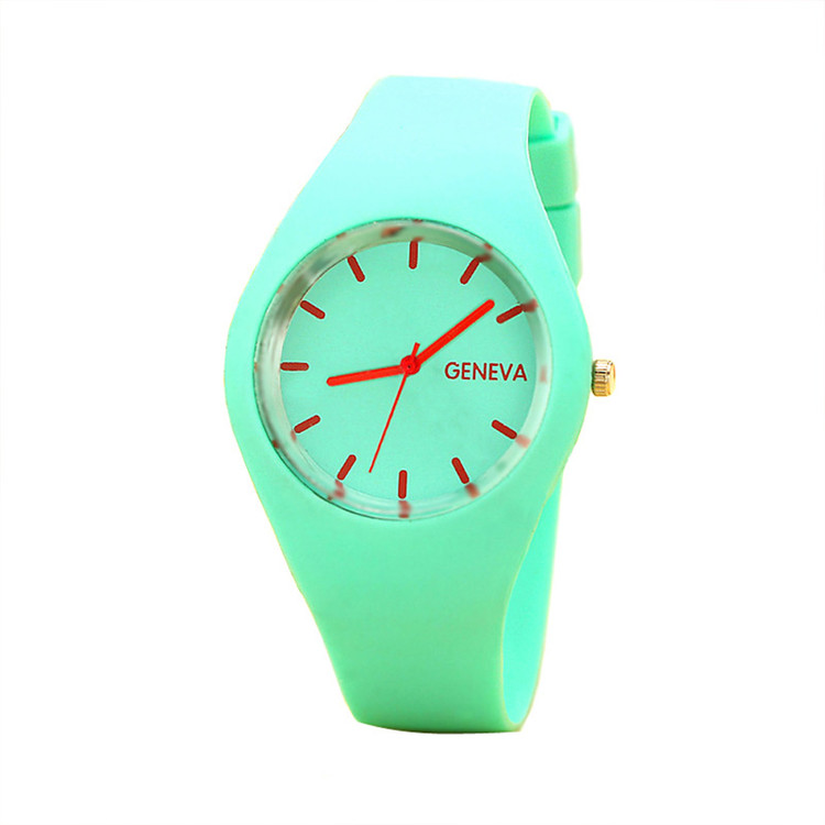 Leisure Sports Candy-Colored Jelly Watch Silicone Strap Green
