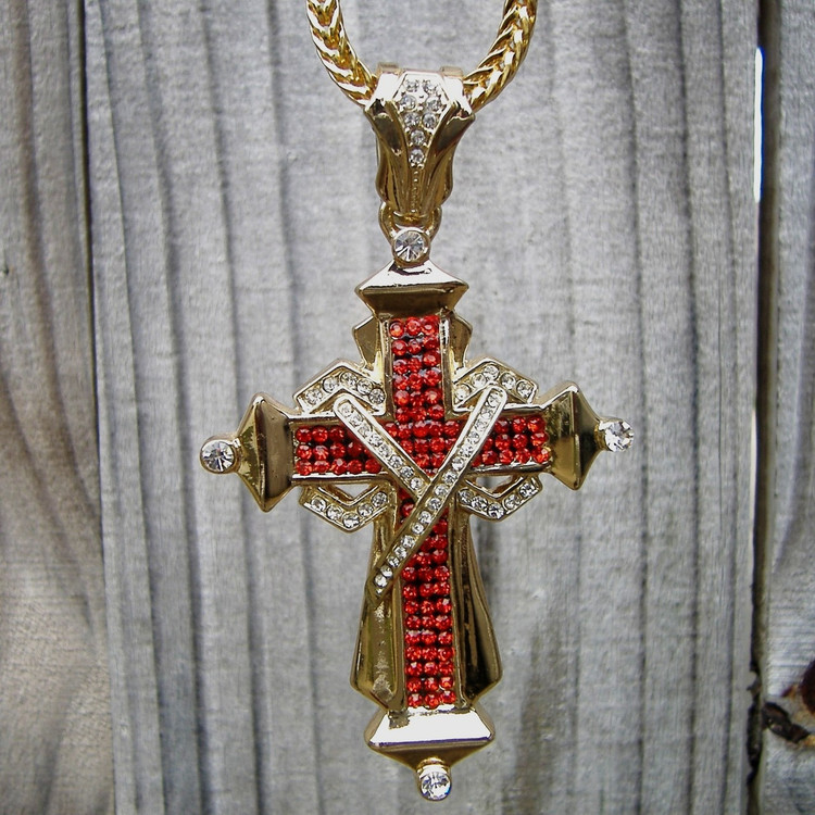 14k Gold Ribbon Cross Pendant