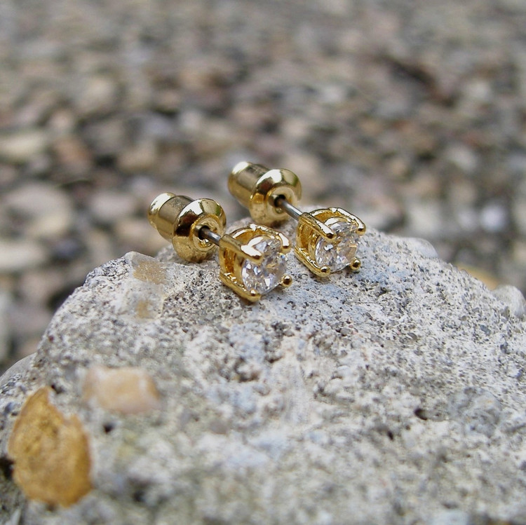 14k Gold 4mm Earrings