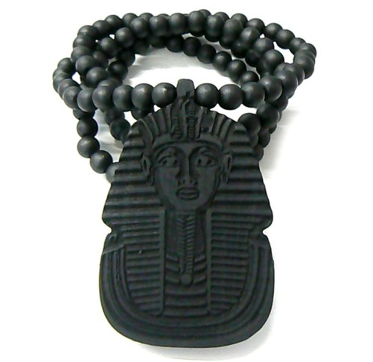 Wooden Egyptian Pharaoh Hip Hop Pendant Black