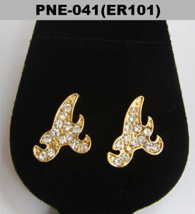 Solid Initial A Gold Hip Hop Bling Earrings