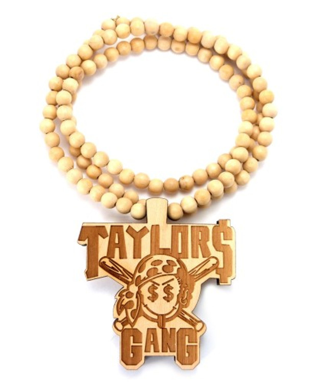 Taylor Gang Natural Brown Wooden Hip Hop Pendant