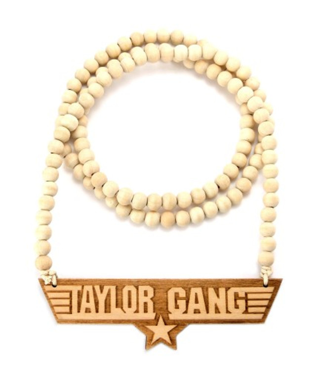 Taylor Gang Wooden Medallion Hip Hop Pendant Natural