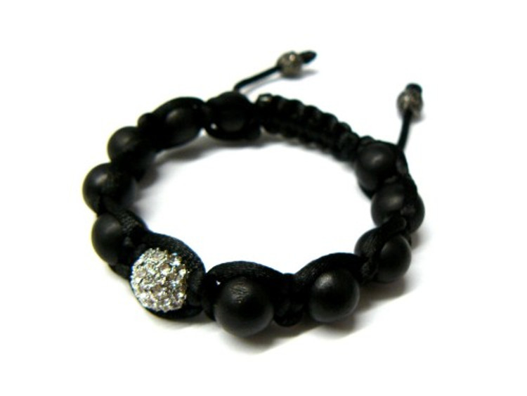 Cz Matte Black Ball Iced Out Disco Ball Bracelet