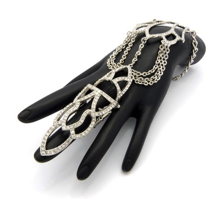 Women's Bling Hot Sexy Queen Crown Stretch Ring Bracelet Silver