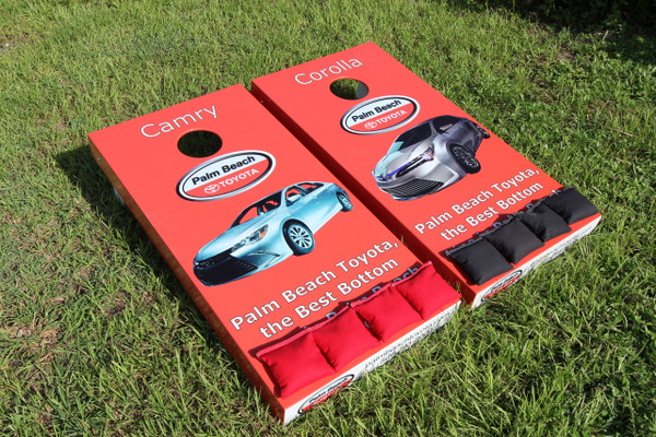 Standard series Cornhole Boards with custom side wrapped graphics