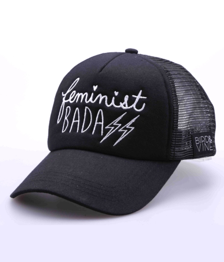 FEMINIST BADASS EMBROIDERED TRUCKER HAT
