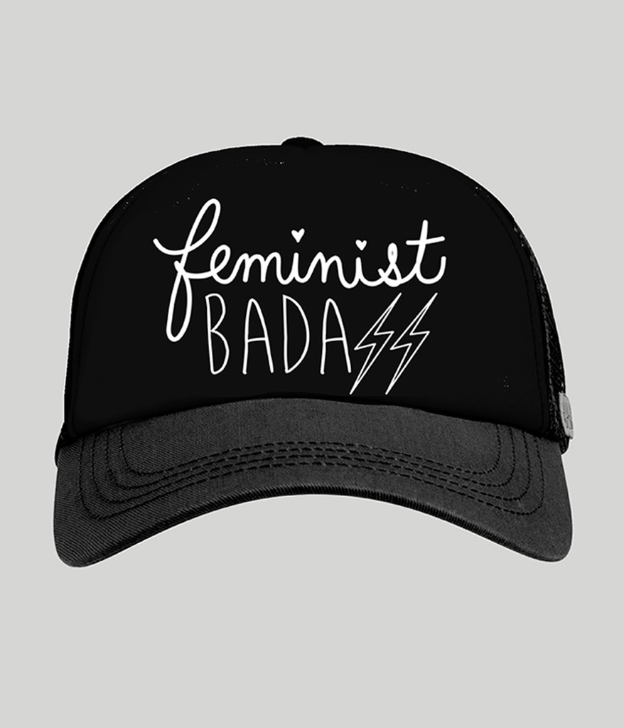 FEMINIST BADASS EMBROIDERED TRUCKER HAT