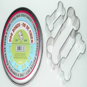 Dog Bone Cookie Cutter Set in Round Tin