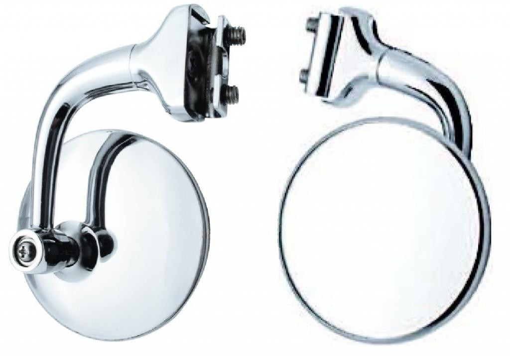 4" Curved Arm Peep Side Door Mirror Outside Rearview Hot Street Rat Rod