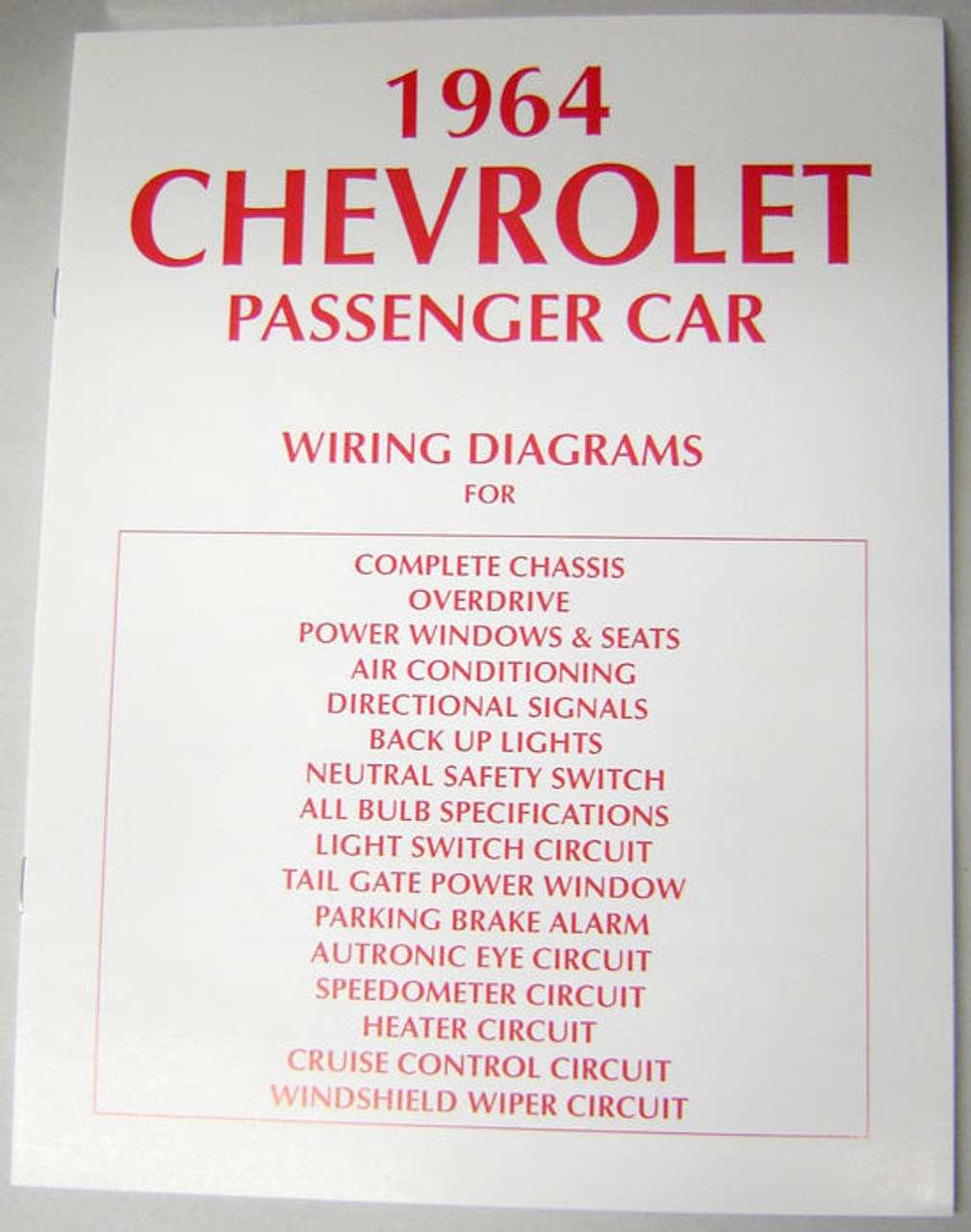 64 1964 Chevy Impala Electrical Wiring Diagram Manual