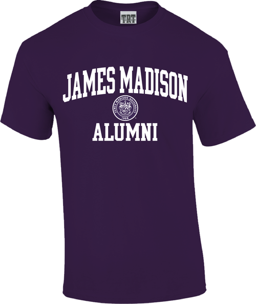 James Madison Alumni with Crest T-shirt James Madison Alumni with Crest T-shirt