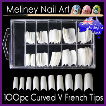 100pc curved v french nail tips 100pc curved v french nail tips