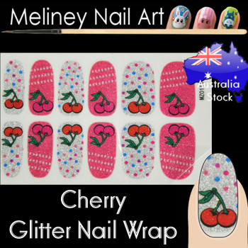cherry glitter nail wraps cherry glitter nail wraps