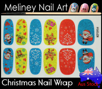 Glitter Nail Wrap - Christmas Glitter Nail Wrap - Christmas