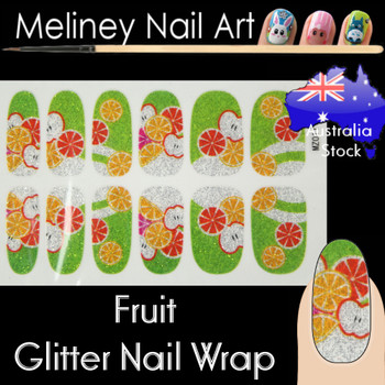fruits glitter nail wraps fruits glitter nail wraps