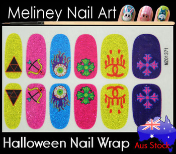 halloween blue nail wrap halloween blue nail wrap