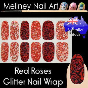 Red Rose nail wraps stickers Red Rose nail wraps stickers