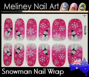 pink snowman nail wrap pink snowman nail wrap