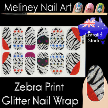 Zebra Print nail wraps stickers Zebra Print nail wraps stickers