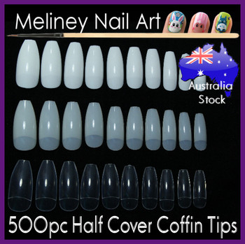 500pc Half Cover Coffin Nail Tips 500pc Half Cover Coffin Nail Tips