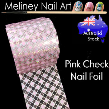 Pink Check Nail Art Transfer Foil Pink Check Nail Art Transfer Foil