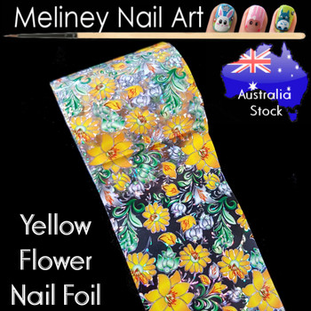 Yellow Flower Nail Art Transfer Foil Yellow Flower Nail Art Transfer Foil