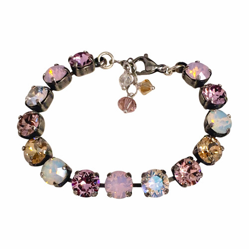 Pretty in Pink Antique Finish Chaton Bracelet with Crystals from Swaorvski Pretty in Pink Antique Finish Chaton Bracelet with Crystals from Swaorvski