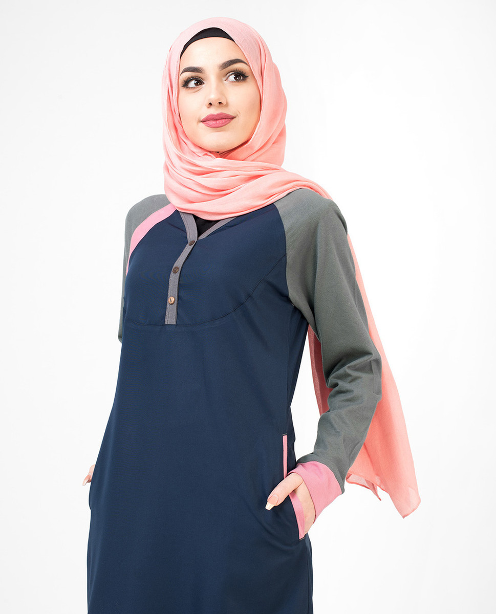 Feminine Pink Comfort Jilbab, Abaya, Islamic Fashion Clothing