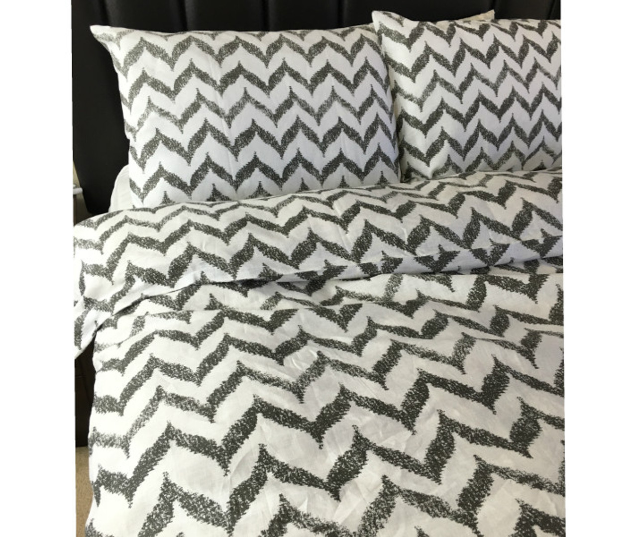 chevron duvet cover natural linen handcrafted by superior custom black and white chevron sheets