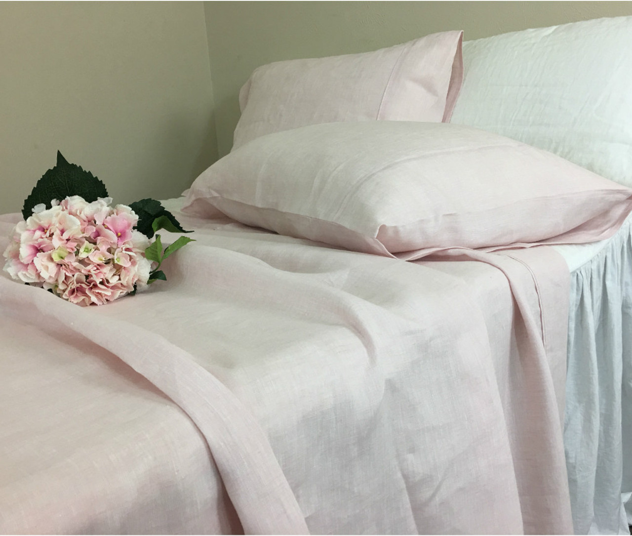 pink linen bed sheets pink linen sheets