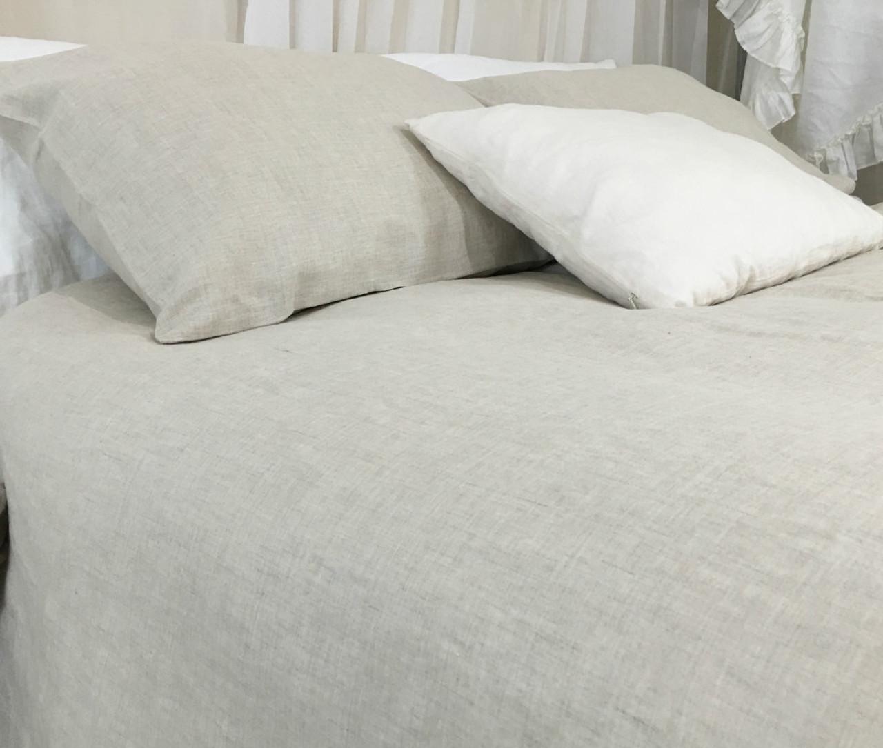 Natural Linen Duvet Cover, Free Linen Swatches,Custom Size, Queen/King
