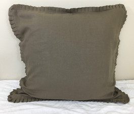 Cedar Euro Sham with Petite Pleated Ruffles, Neat Pleats, Natural Linen Cedar Euro Sham with Petite Pleated Ruffles, Neat Pleats, Natural Linen
