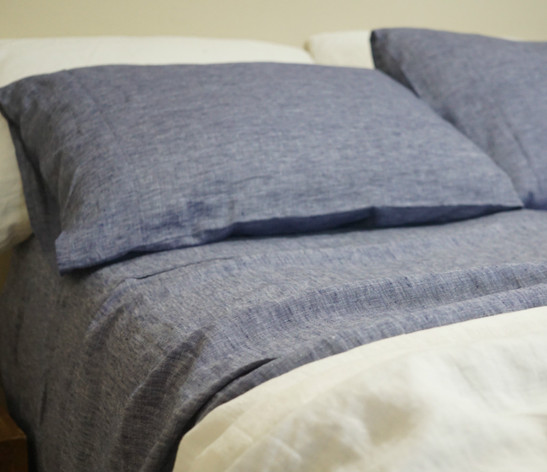 chambray denim linen sheets set handcrafted by superior custom linens chambray sheets