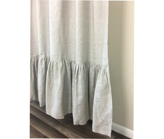 Linen Shower Curtain with Mermaid Long Ruffles Pick Color white linen shower curtain. Linen Shower Curtain with Mermaid Long Ruffles Pick Color