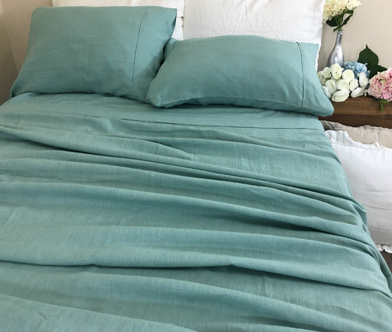 moss green linen bed sheets set moss green sheets