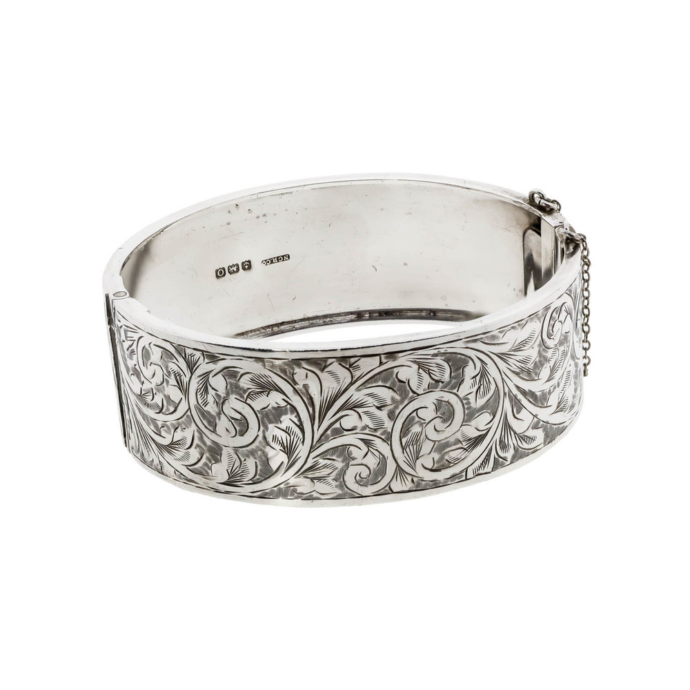 Antique Silver Bangle Bracelet | Sugar Et Cie