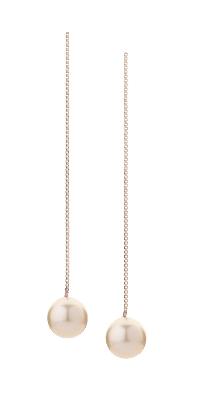 Pink Pearl Drop Earrings With Rose Gold Chain Contemporary Pink Pearl Drop Earrings With Rose Gold Chain