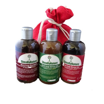 SheaByNature Natural Body wash African Black soap gift set with 250ml Coconut Vanilla, 250ml lemongrass Lemon and 250ml geranium Lavender YlangYlang Black soap, Rich in Shea butter, Coconut oil SheaByNature Natural Body wash African Black soap gift set with 250ml Coconut Vanilla, 250ml lemongrass Lemon and 250ml geranium Lavender YlangYlang Black soap, Rich in Shea butter, Coconut oil