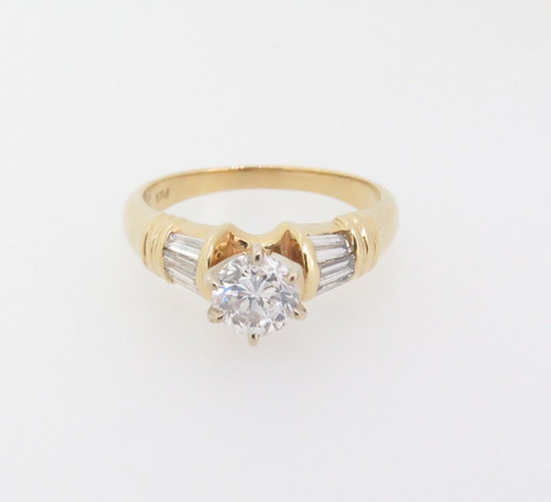 0.88ct Diamond G SI 14k Yellow Gold Solitare Dress Ring Val $6290