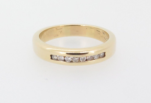 Channel set 0.12ct Diamond H SI 14k yellow gold Wedding / Dress Ring Val $1700